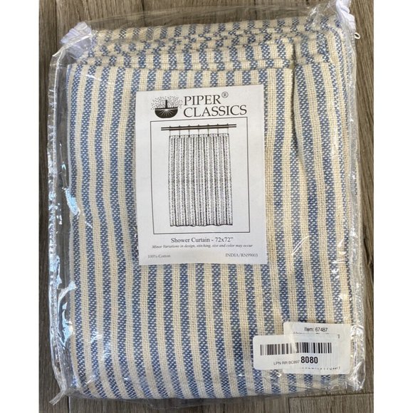 Piper Classics Bath Piper Classics Homespun Blue Ticking Shower
